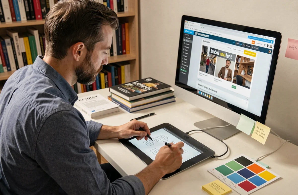 Designer UX de Création Digital concevant l'interface d'un site WordPress pour une entreprise du Loiret