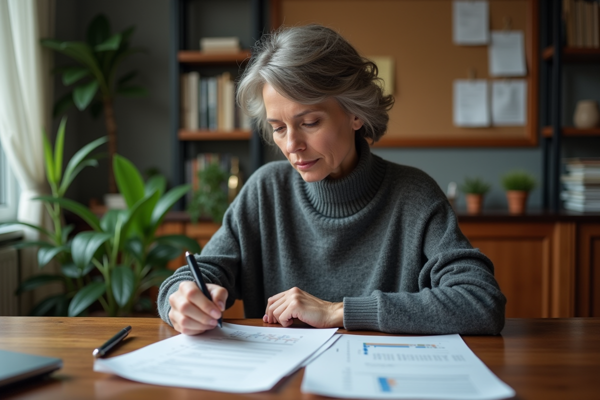Analyste cybersécurité femme examinant rapports vulnérabilites à la maison